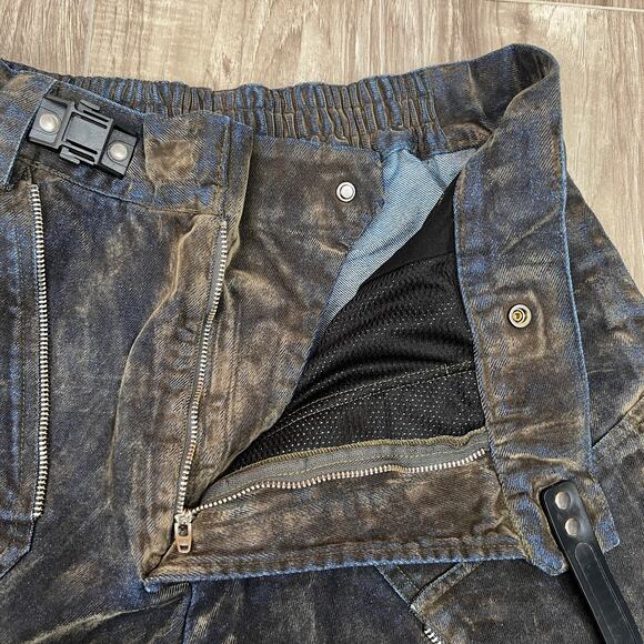 Projectisr XIFHEVIL Layered Paneled Robotic Mens Wide-Leg Jeans Size L (W30 L28) - Picture 11 of 16